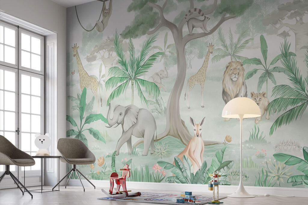 Animais junto à árvore — interior 2