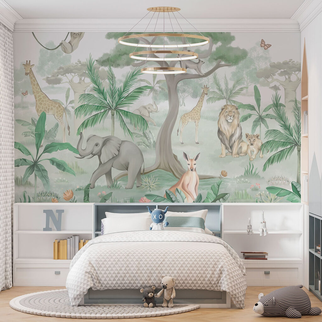 Animais junto à árvore — interior 3