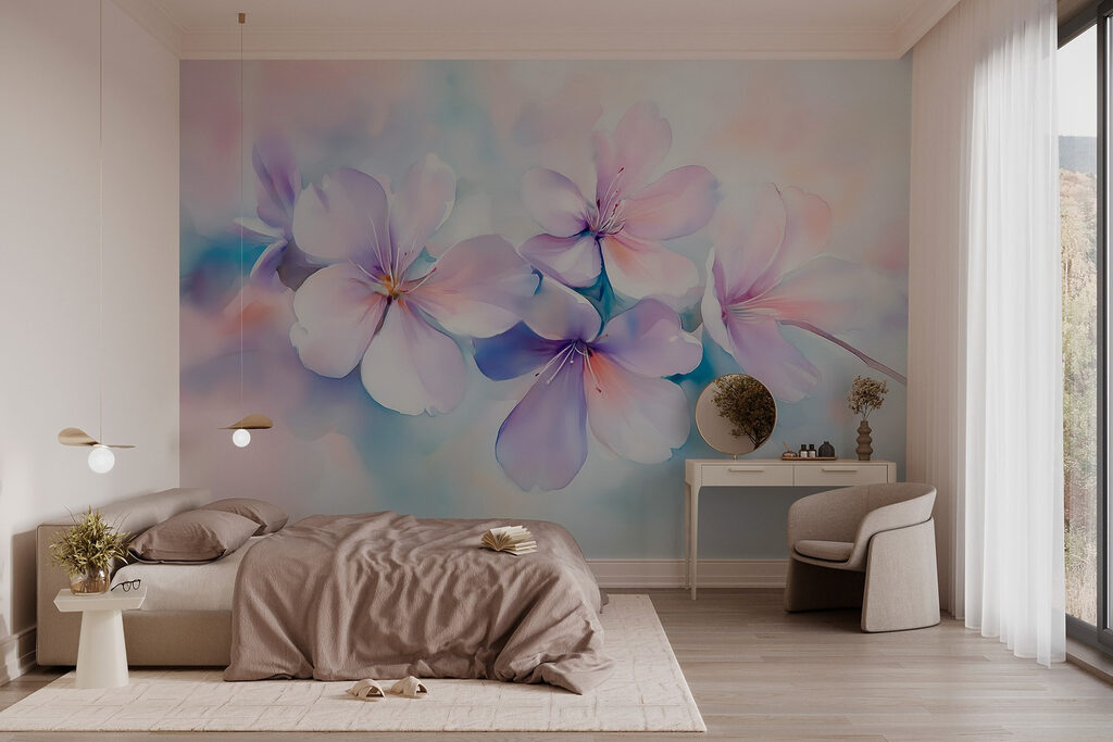 Flores pastel em névoa — interior 2