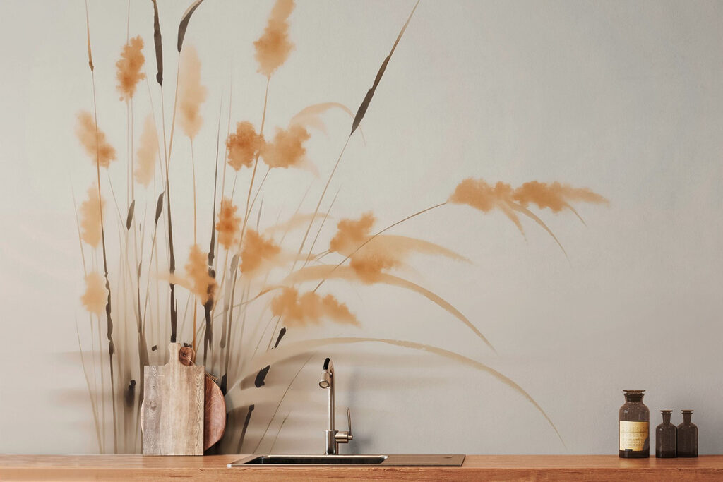 Gramíneas amarelas em creme — interior 2