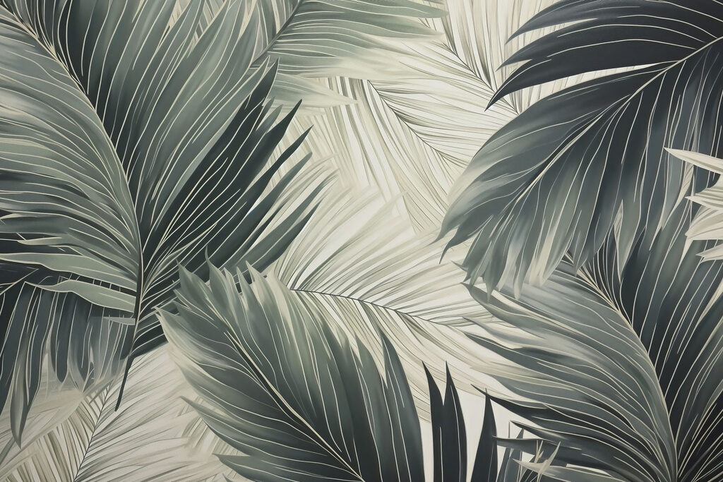 Palmas sobrepostas em sombra — design completo