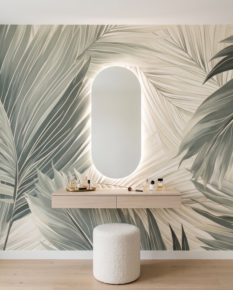 Palmas sobrepostas em sombra — interior 3