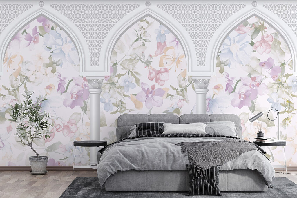 Flores atrás de arcos — interior 1