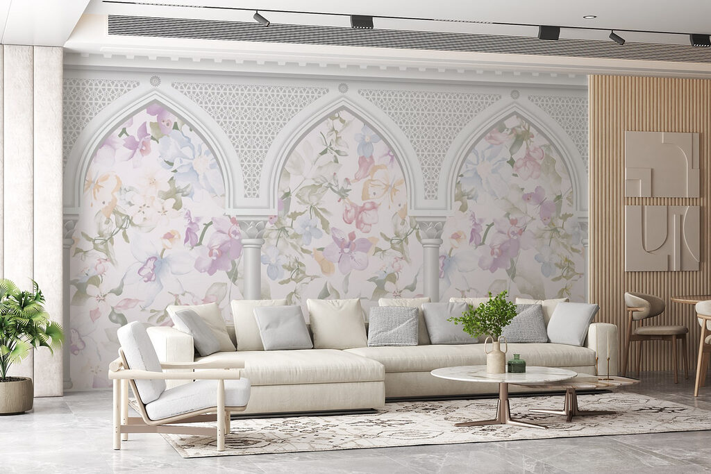 Flores atrás de arcos — interior 3
