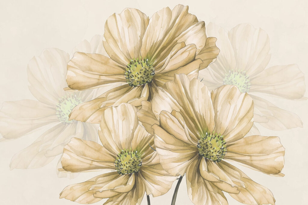 Flores de centro amarelo — design completo