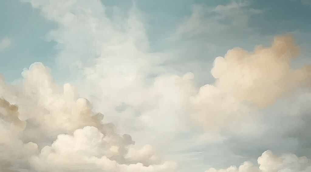 Nuvens suaves sobre turquesa — design completo