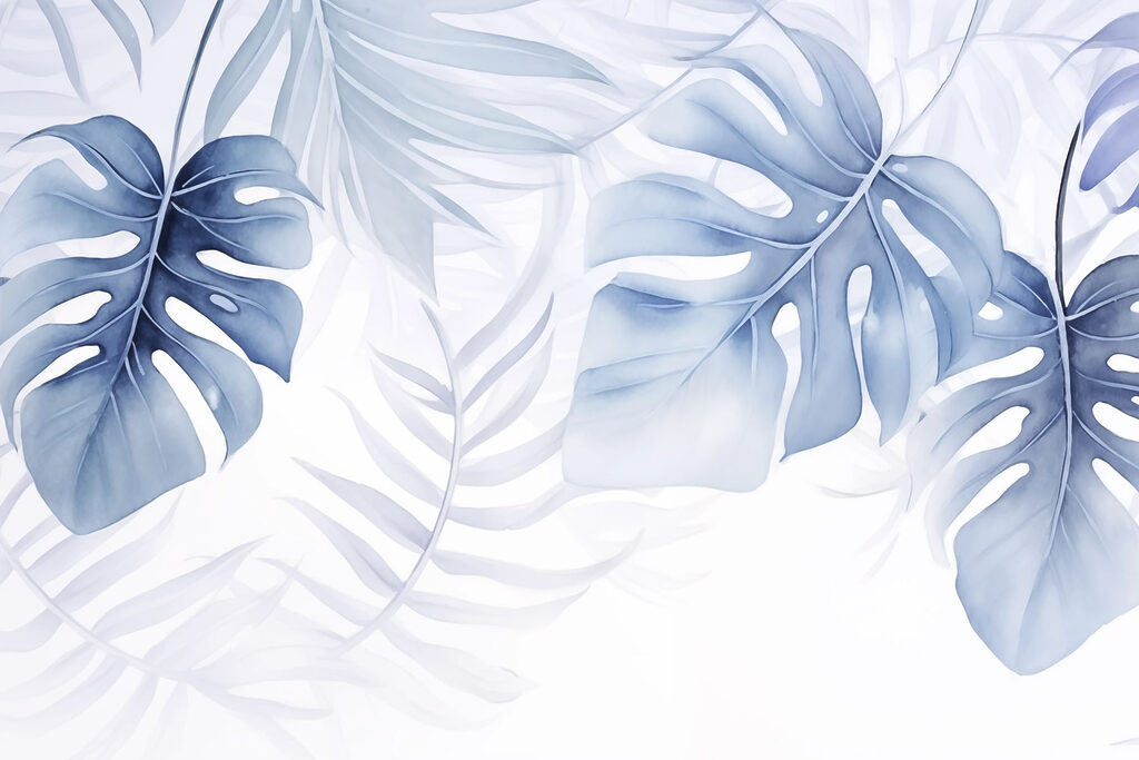 Folhas tropicais azuis — design completo