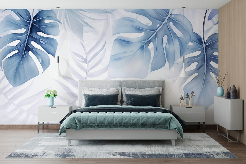 Folhas tropicais azuis — interior 2