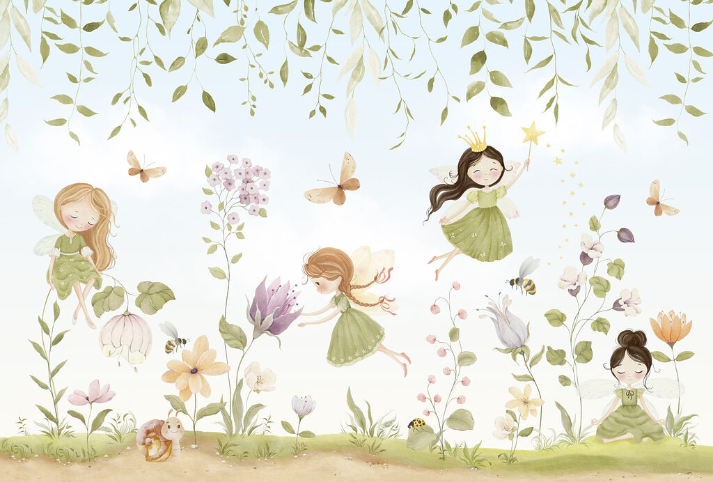 Fadas entre flores — design completo