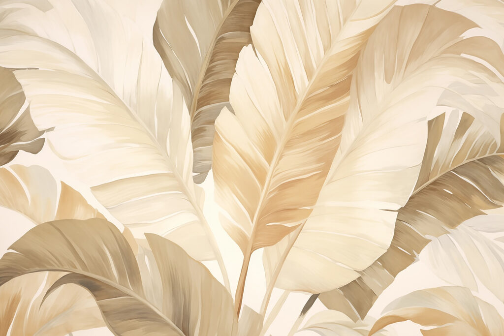 Folhas em creme brilhante — design completo