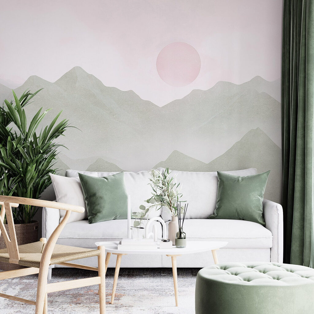 Lua rosa sobre cumes — interior 3