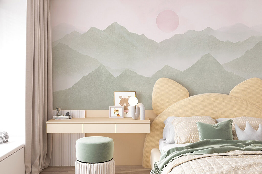 Lua rosa sobre cumes — interior 4