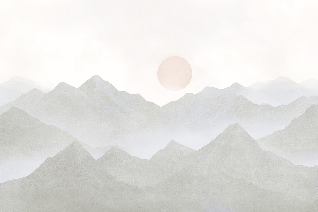 Lua rosa sobre cumes — design completo