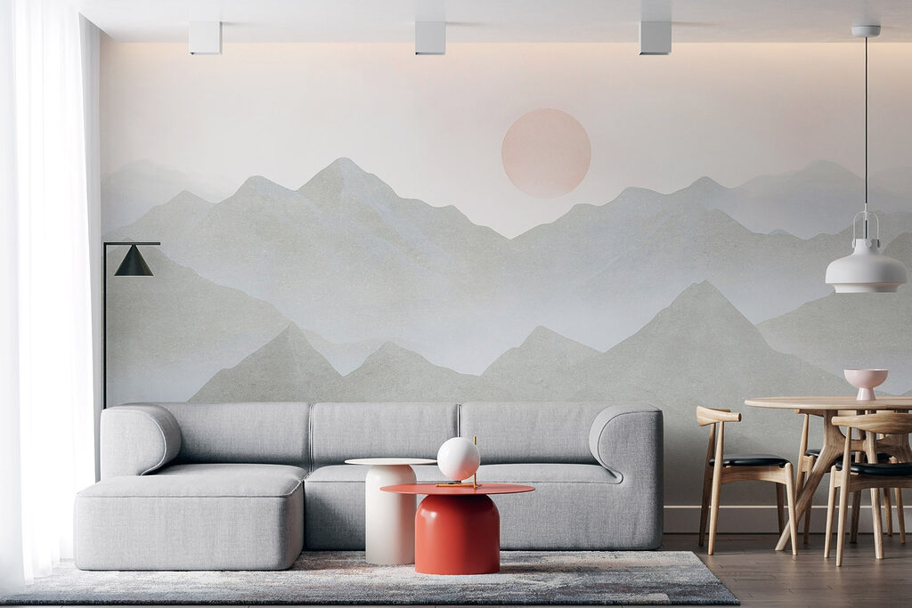Lua rosa sobre cumes — interior 2