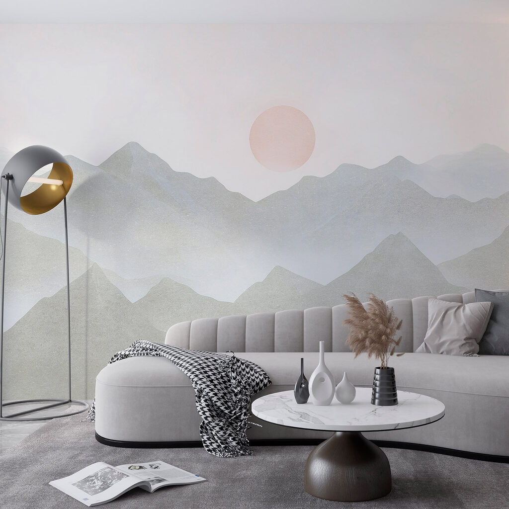 Lua rosa sobre cumes — interior 4