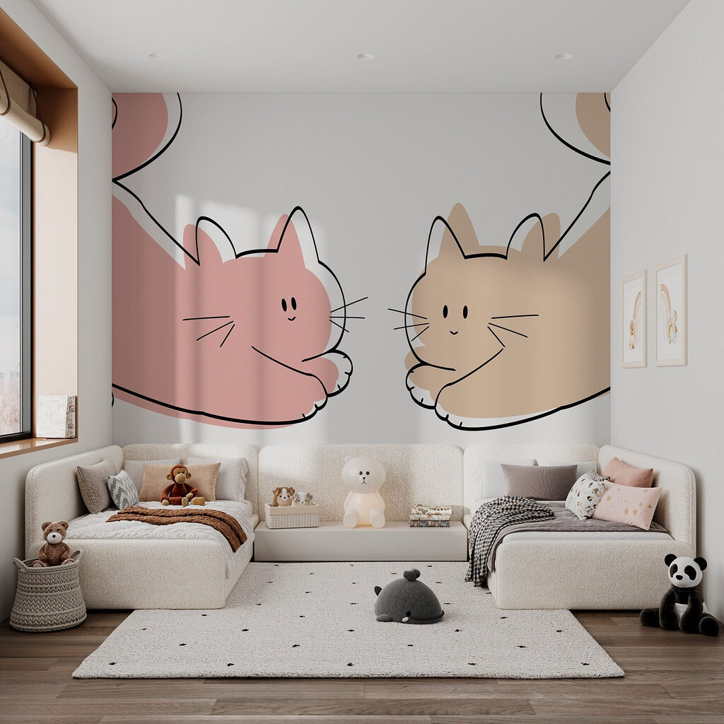 Dois gatinhos a olhar-se — interior 2