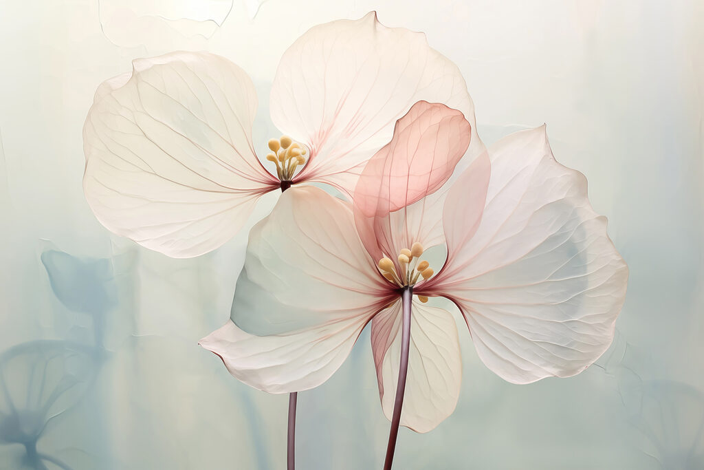 Duas flores pastel — design completo