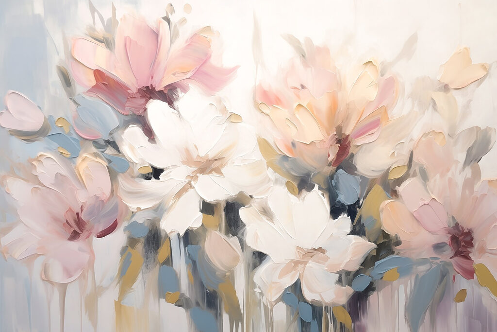 Grandes flores em hastes — design completo