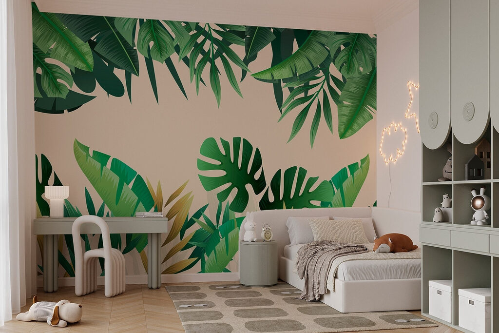 Folhas verdes sobre areia — interior 3