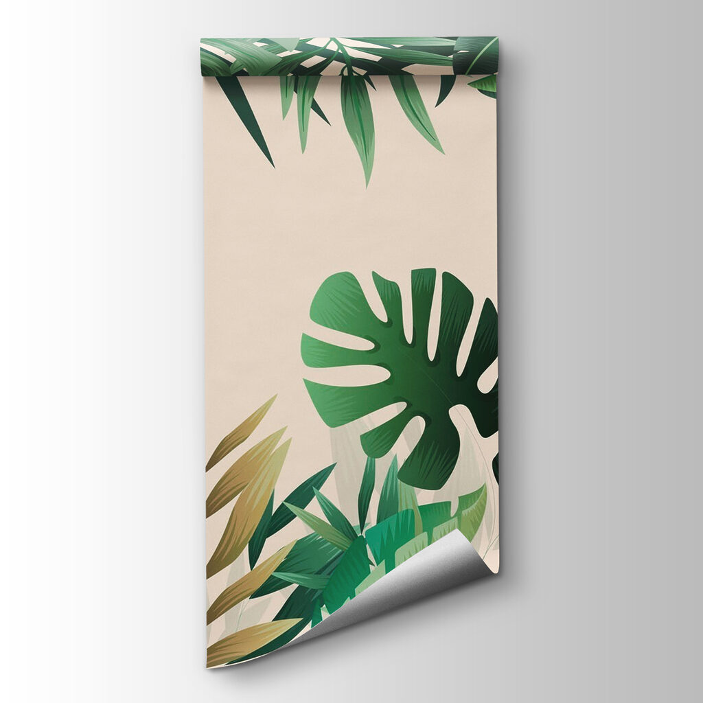 Folhas verdes sobre areia — vista do produto