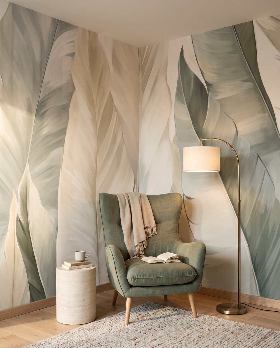 Folhas claras sobrepostas — interior 3