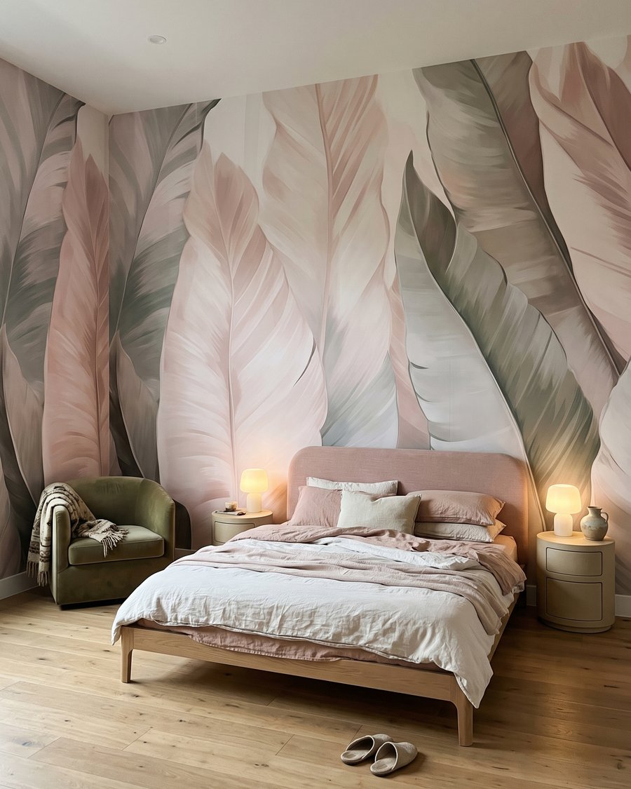 Folhas claras sobrepostas — interior 2