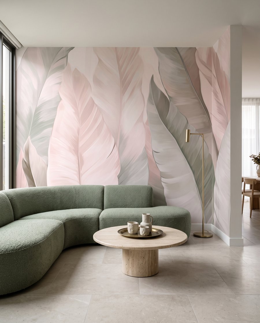 Folhas claras sobrepostas — interior 1