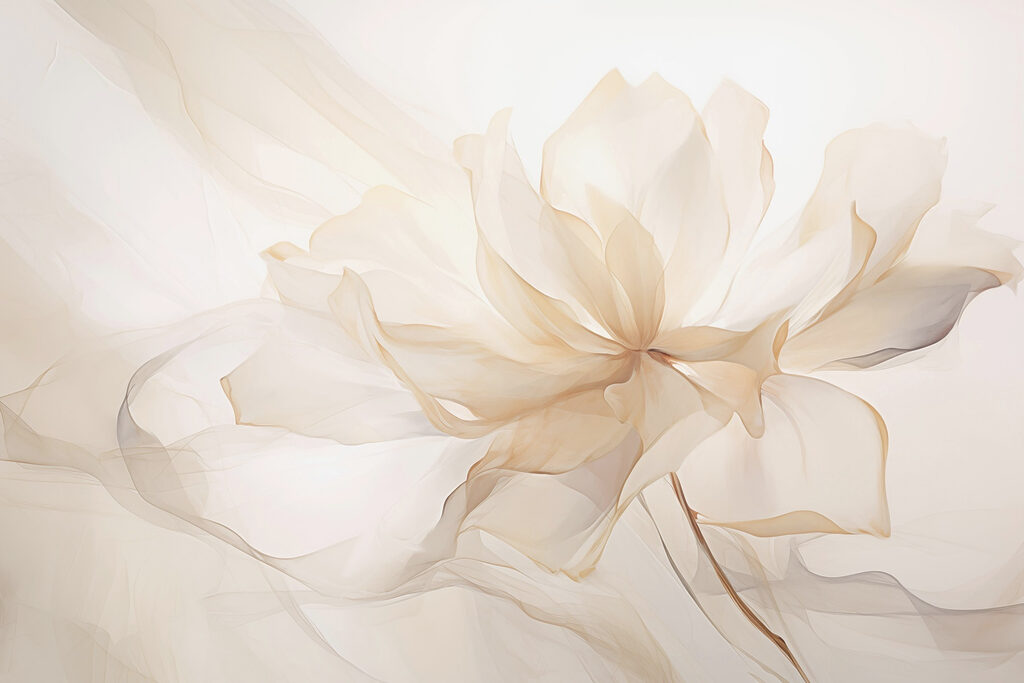 Flor creme translúcida — design completo