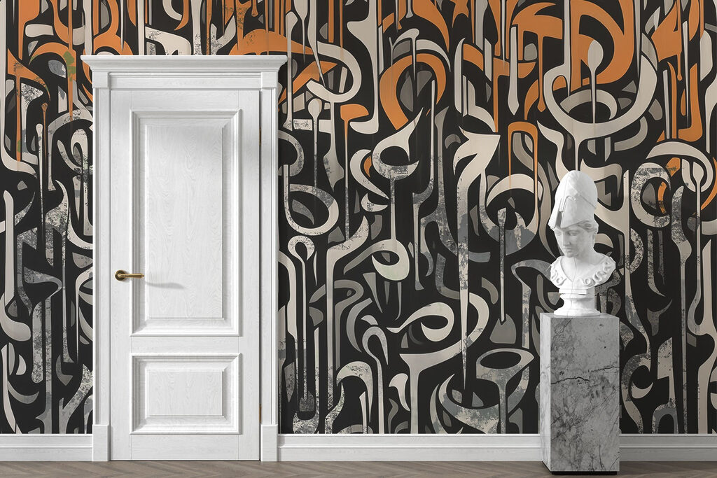 Sinais curvos sobre preto — interior 3