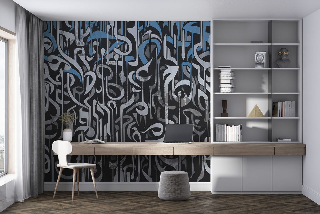Sinais curvos sobre preto — interior 2