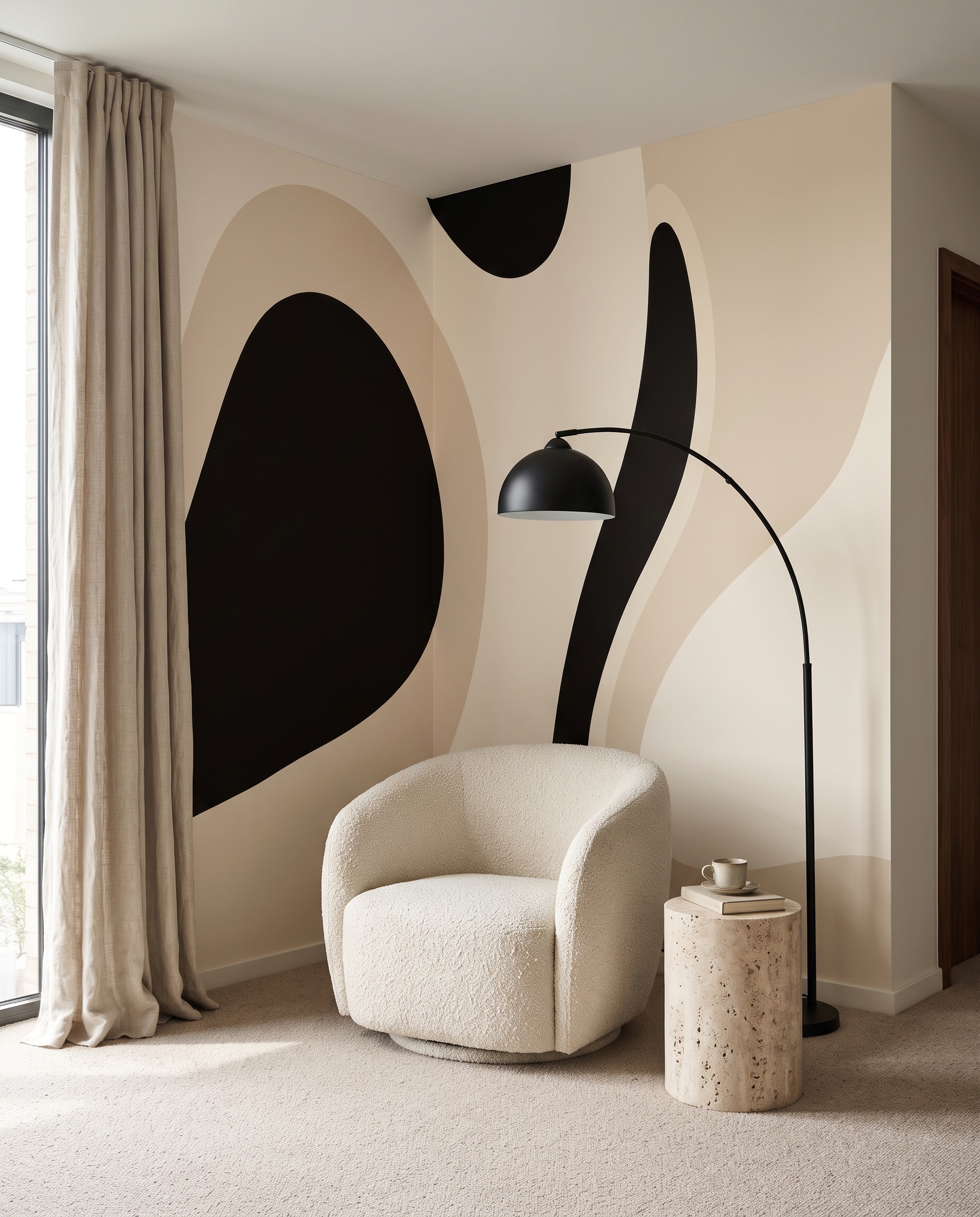 Formas pretas sobre areia — interior 3