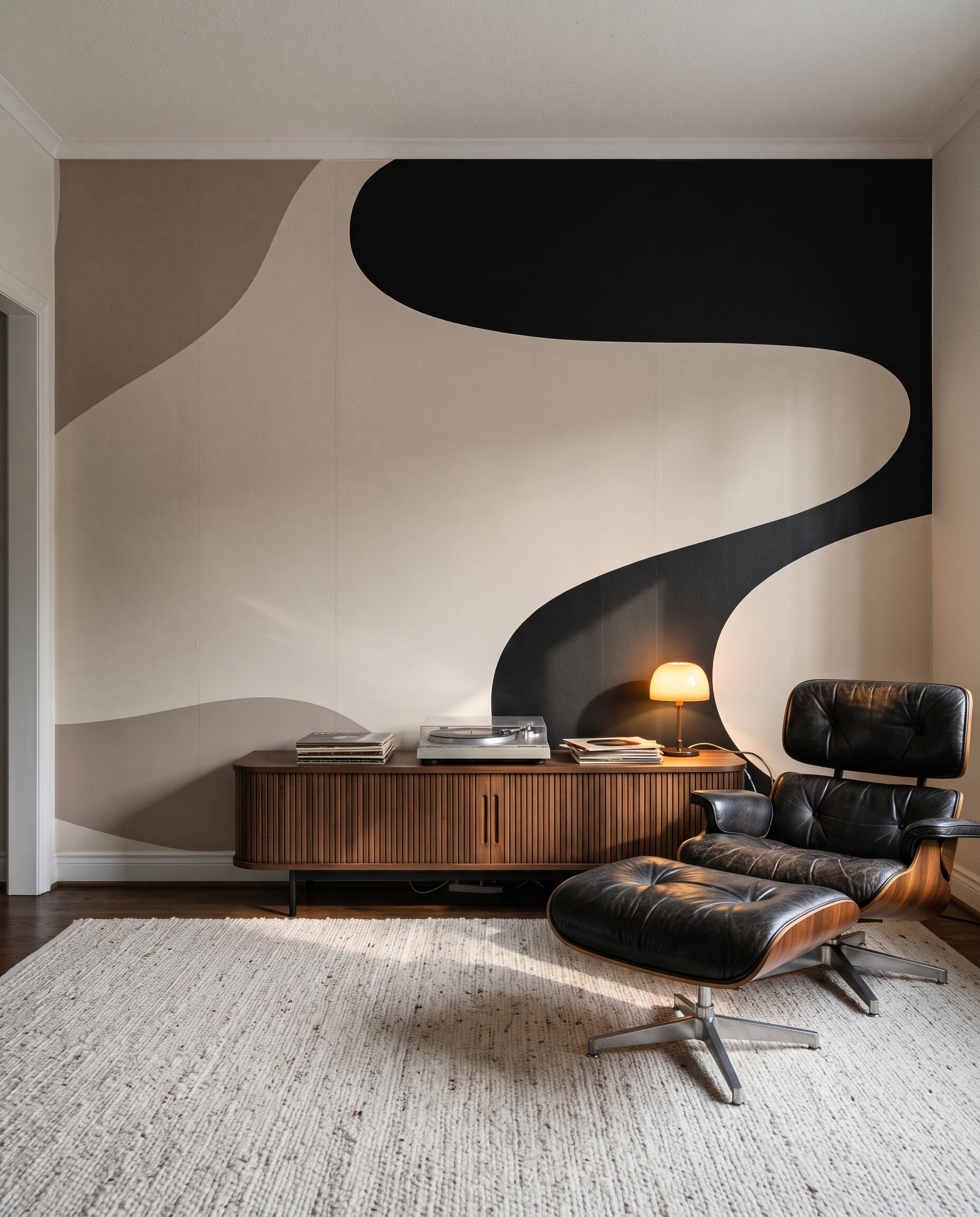 Formas pretas sobre areia — interior 5