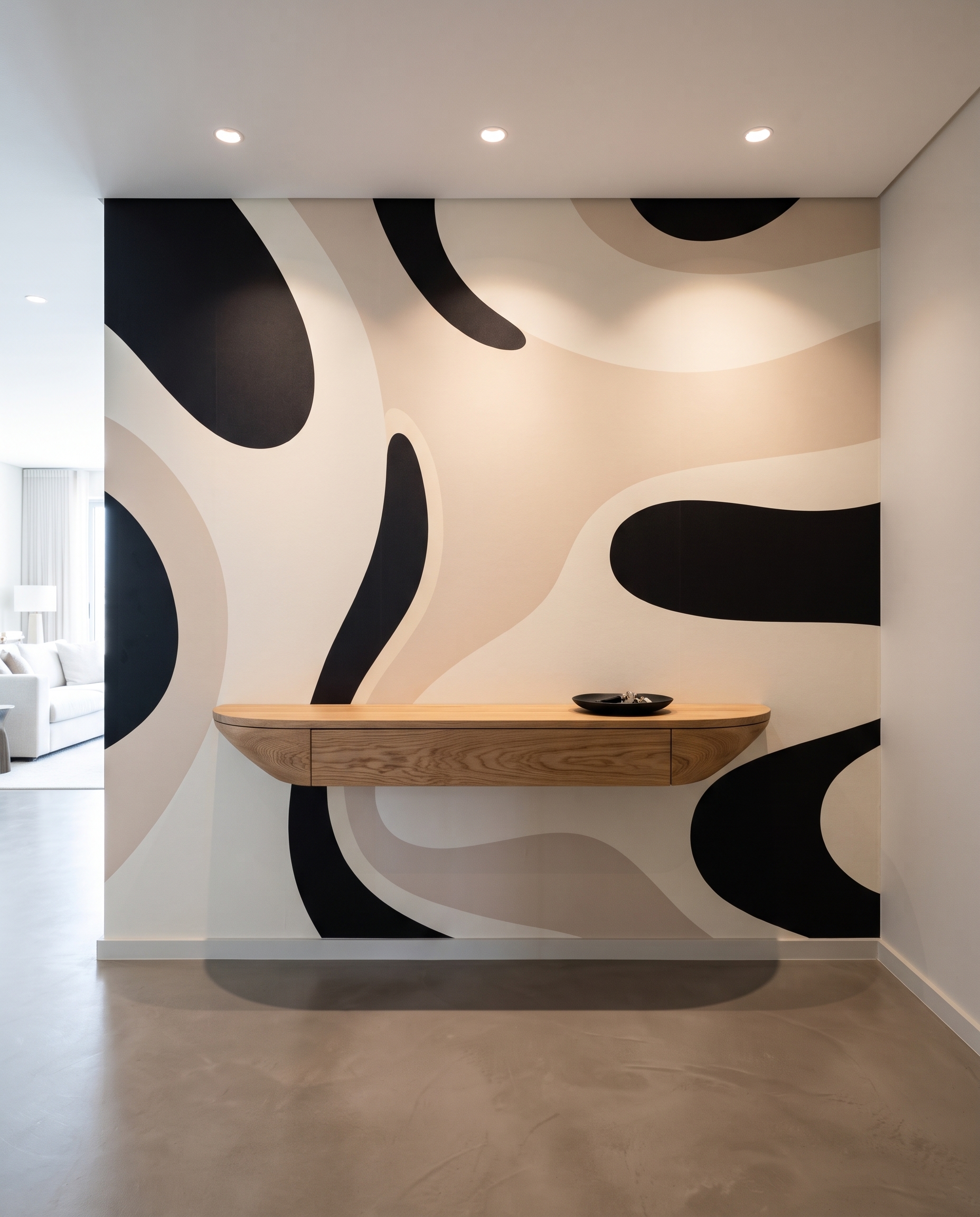 Formas pretas sobre areia — interior 6
