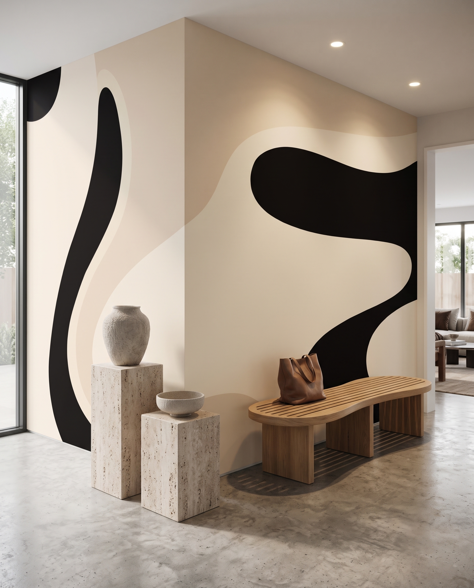 Formas pretas sobre areia — interior 7