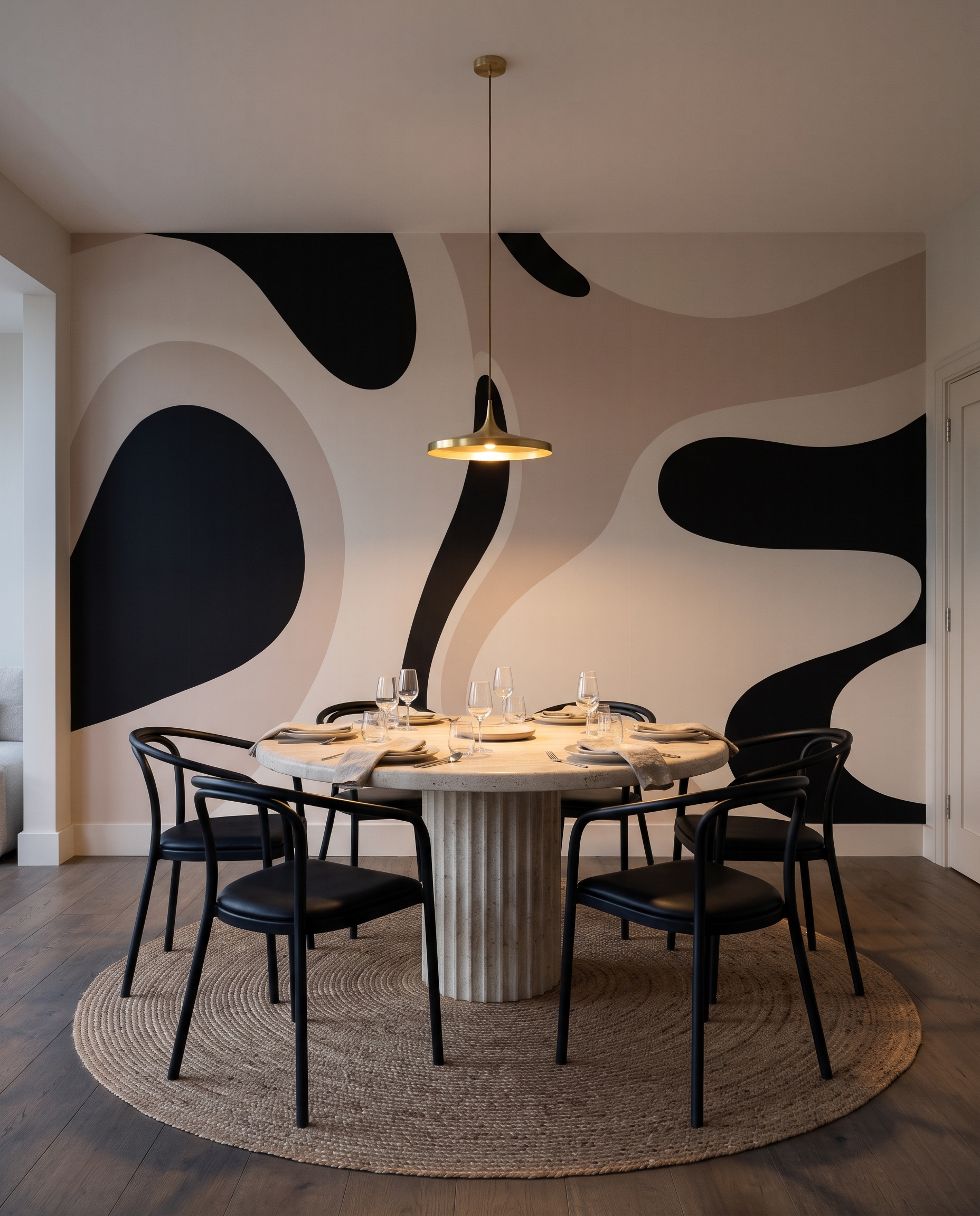 Formas pretas sobre areia — interior 8