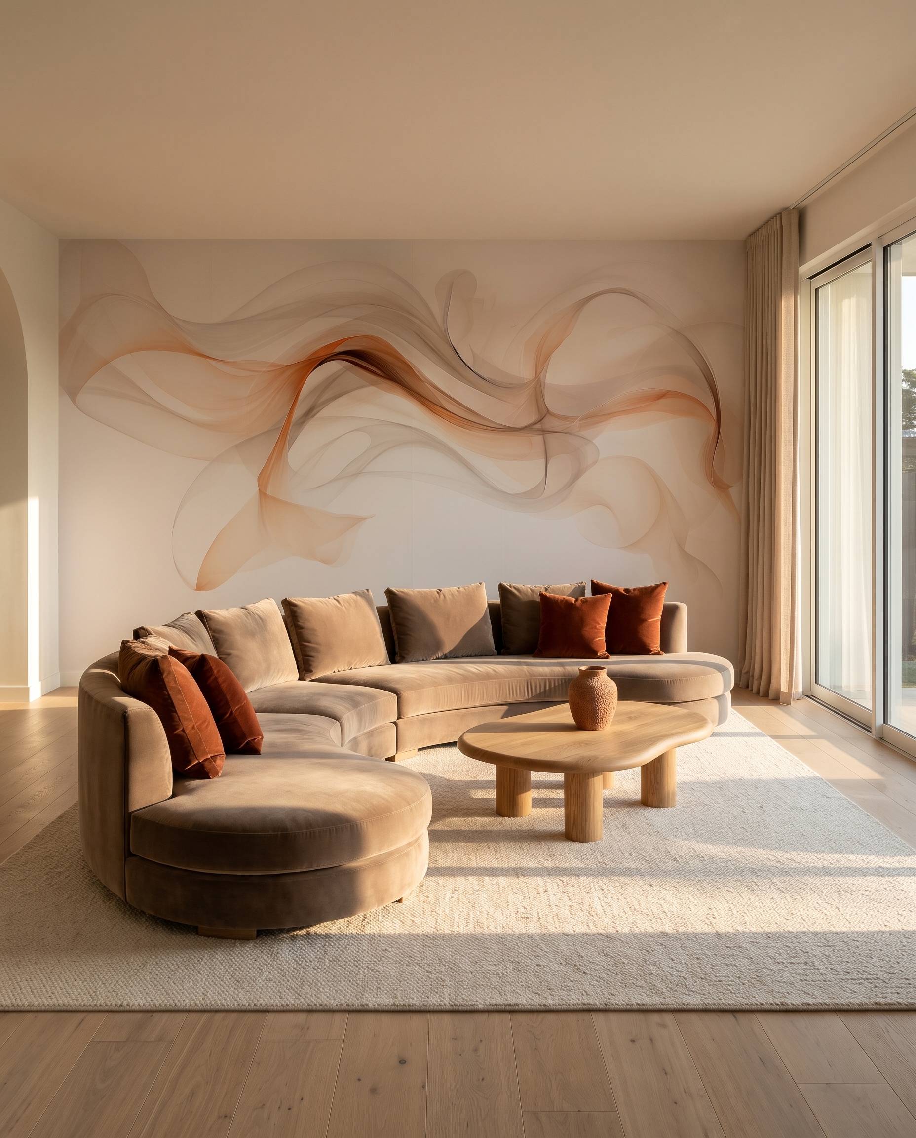 Véus finos em ocre — interior 3