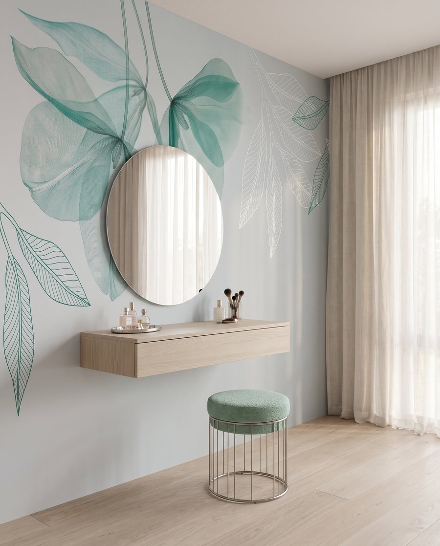 Folhas no topo — interior 1