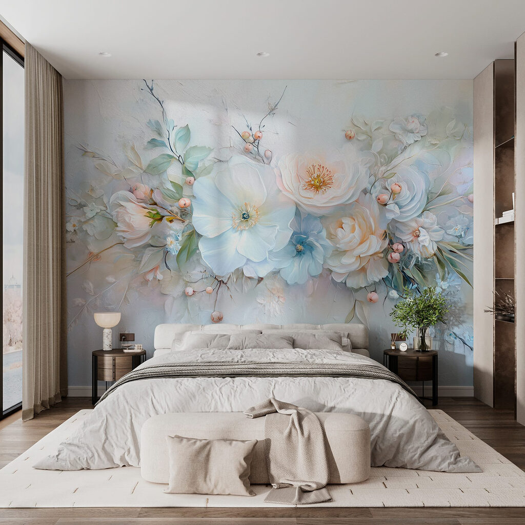 Ramo azul-claro em tinta — interior 3