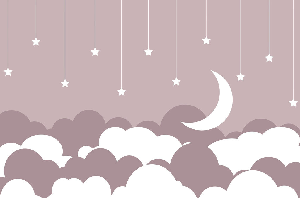 Nuvens rosadas e estrelas — design completo