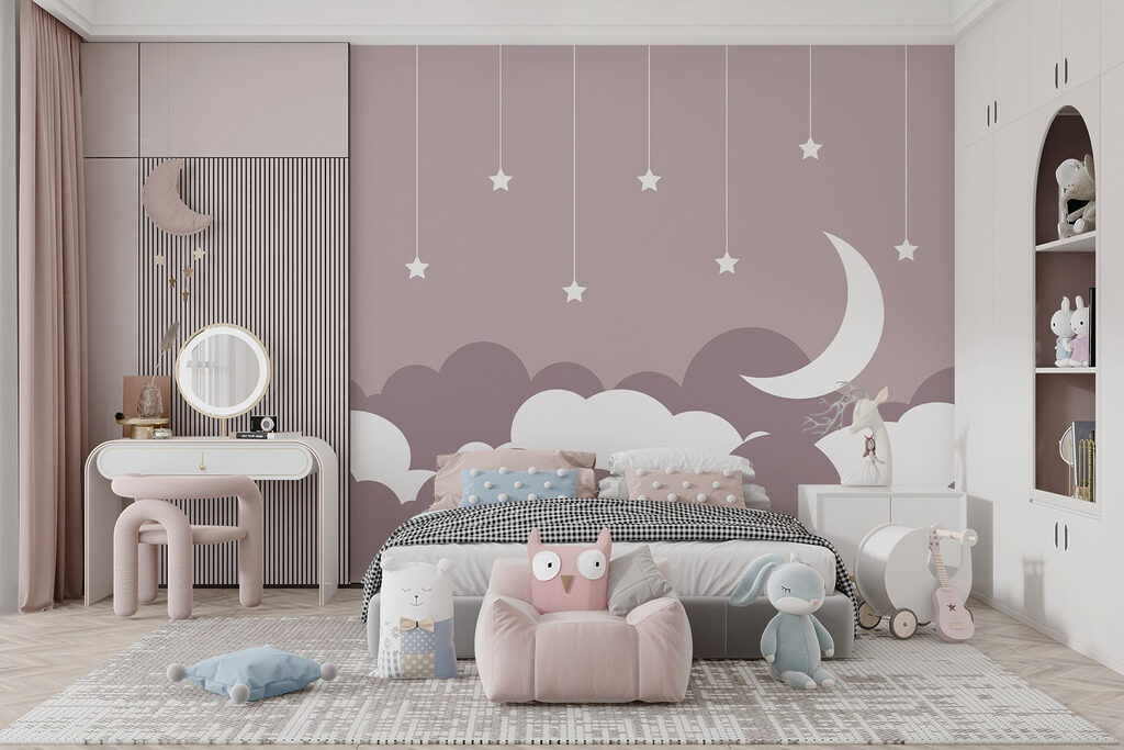 Nuvens rosadas e estrelas — interior 2