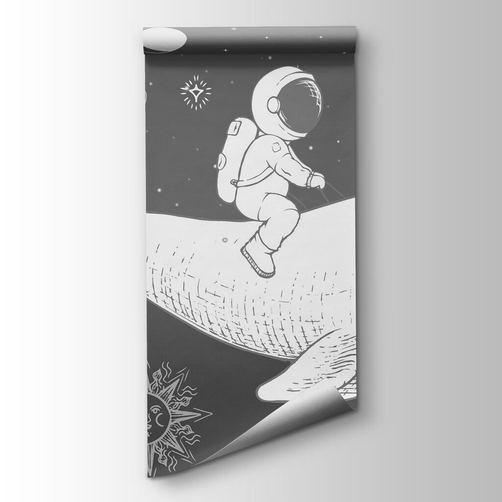 Astronauta numa baleia espacial — vista do produto