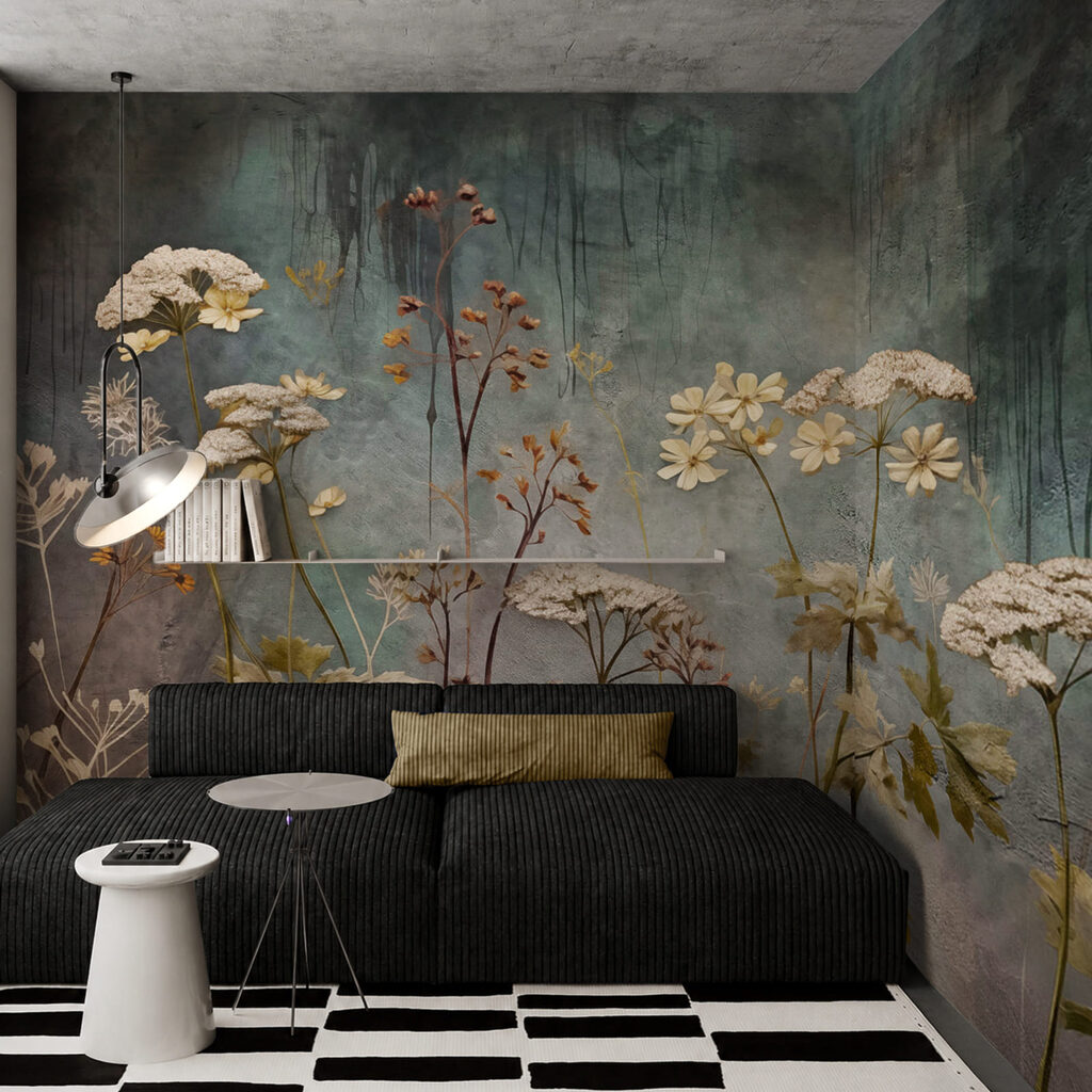 Flores e gramíneas pintadas — interior 3