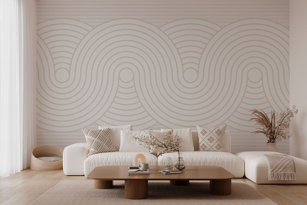 Ondas cinzentas sobre branco — interior 1