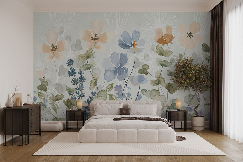 Flores em folhas redondas — interior 1