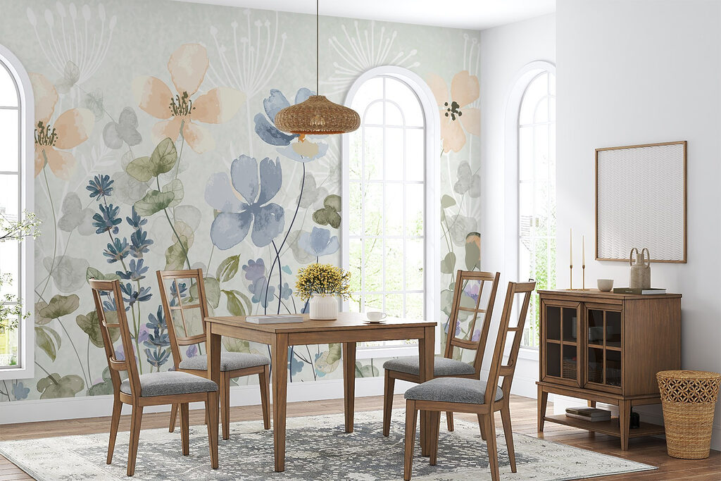 Flores em folhas redondas — interior 3