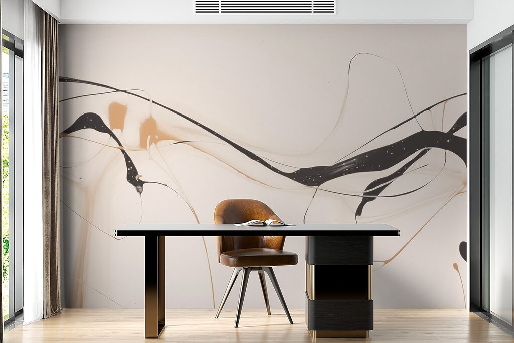 Linhas pretas em bege — interior 3