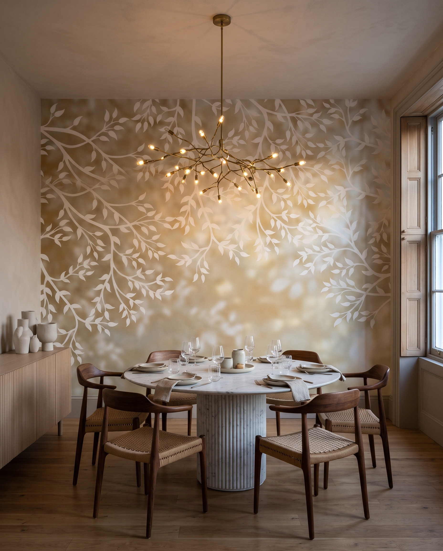 Folhas brancas na luz — interior 6