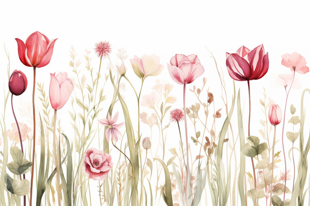Flores de alturas variadas — design completo