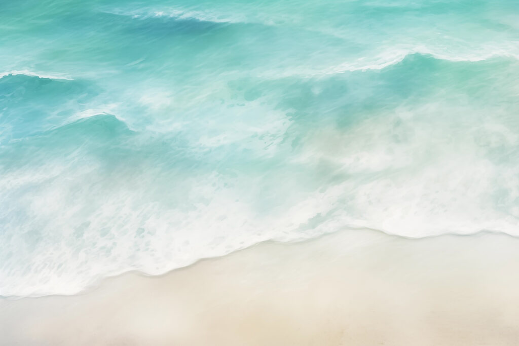 Ondas turquesa com espuma — design completo