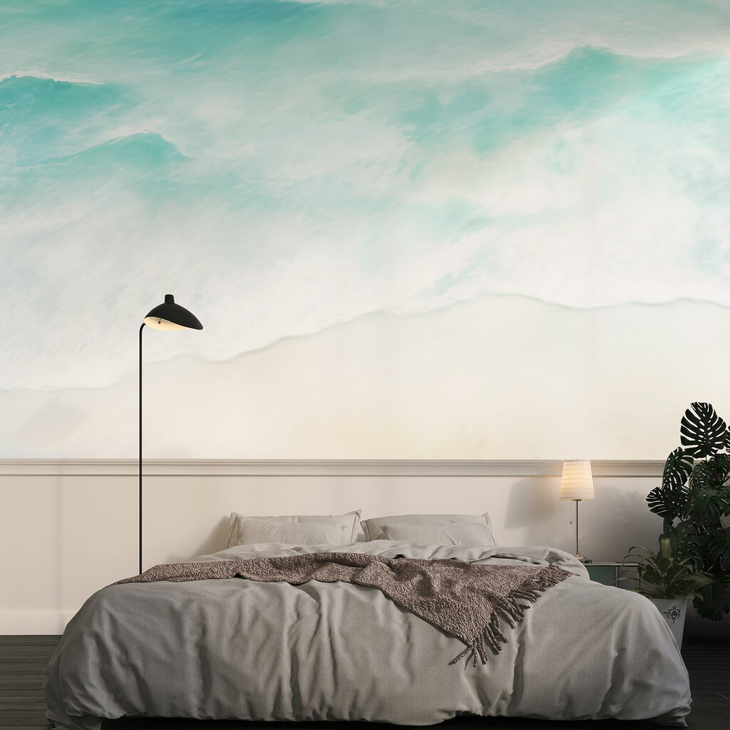 Ondas turquesa com espuma — interior 1